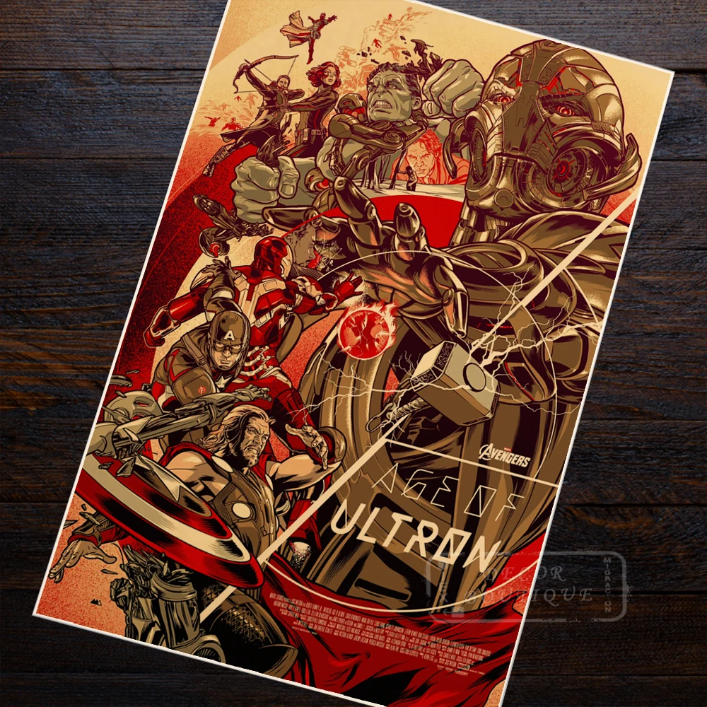 Мстители Возраст альтрон Marvel комиксы фильм пленка плакат Винтаж ретро