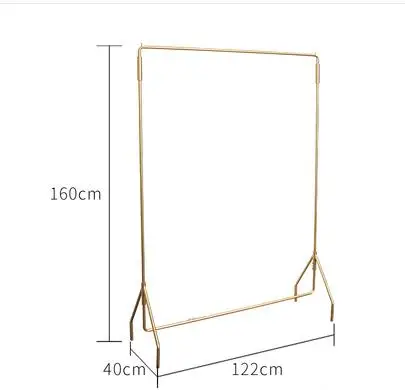 Clothes store hangers display rack gold clothes rack women's clothing store shelves display rack floor-to-floor island rack.