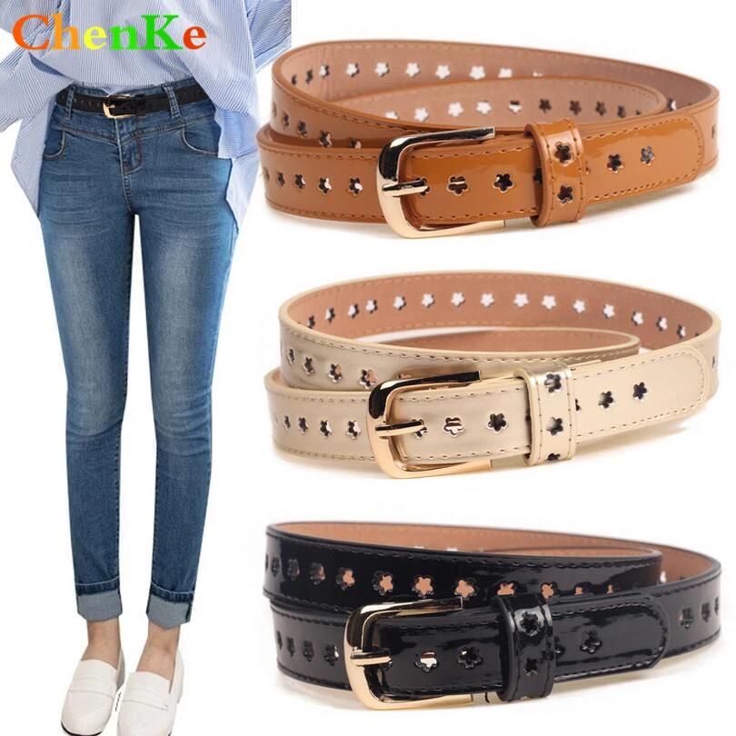 ChenKe New Women Fashion Fine PU Leather Belt Woman Casual Jeans Belts Female Top Quality Needle ...