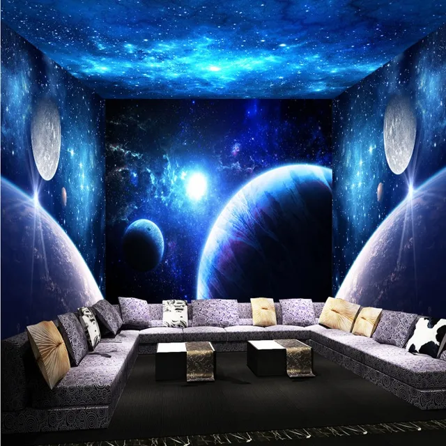 Photo Papier Peint Frais Univers Ciel 3d Thème Salle De Lespace Mur
