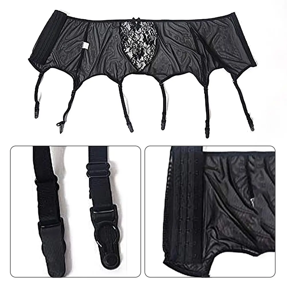 Sexy Garter Belts Underwear Mesh Jacquard See-through Hollow-out Lace High-waisted Lace Stockings Sexy Lingerie For Women