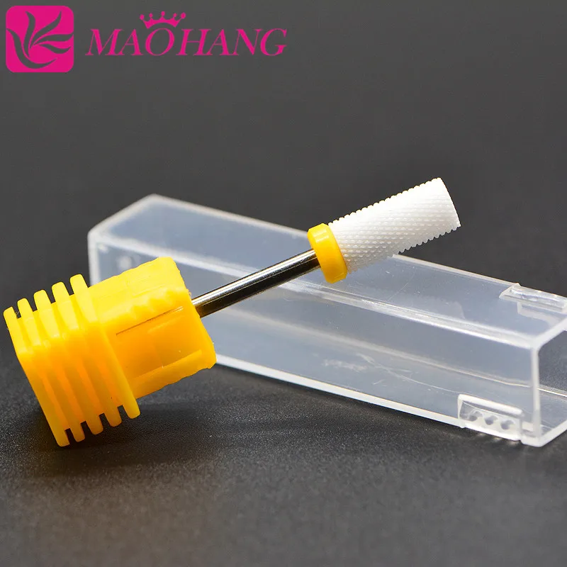 MAOHANG 1pcs XF Ceramic nail drill bit Large Barrel Smooth Top bit electric drilling manicure machine accessories nail tools 2