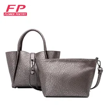 Women PU Leather Handbags Gray Khaki Large Tote Shoulder Bags Fashion Elephant pattern Composite Bag for Female Bolsa