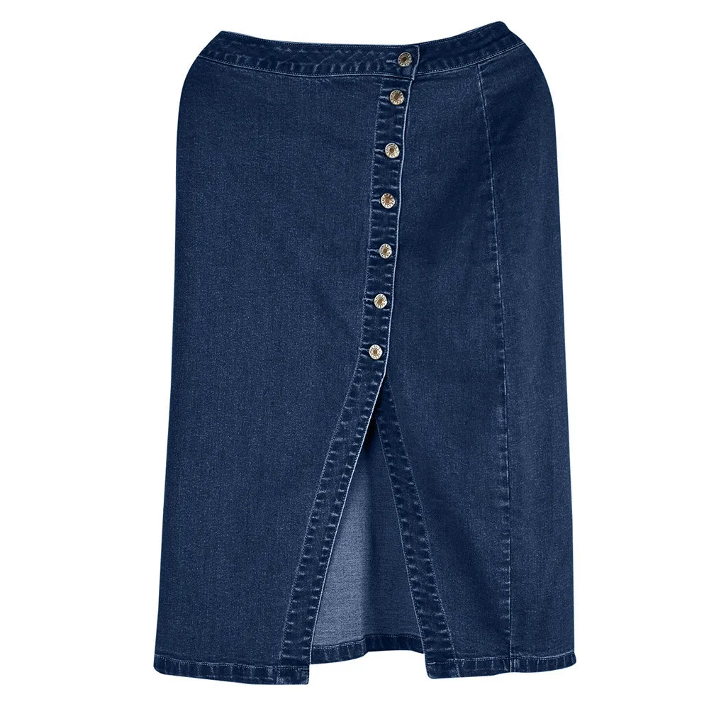 Разноцветные Летние юбки, Модная Джинсовая юбка-карандаш с высокой талией, синие джинсовые юбки до колена, длинные юбки макси 25