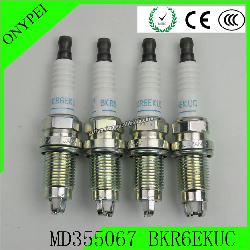 High quality 4pcs Iridium Spark Plugs MD355067 BKR6EKUC Replaced For ...