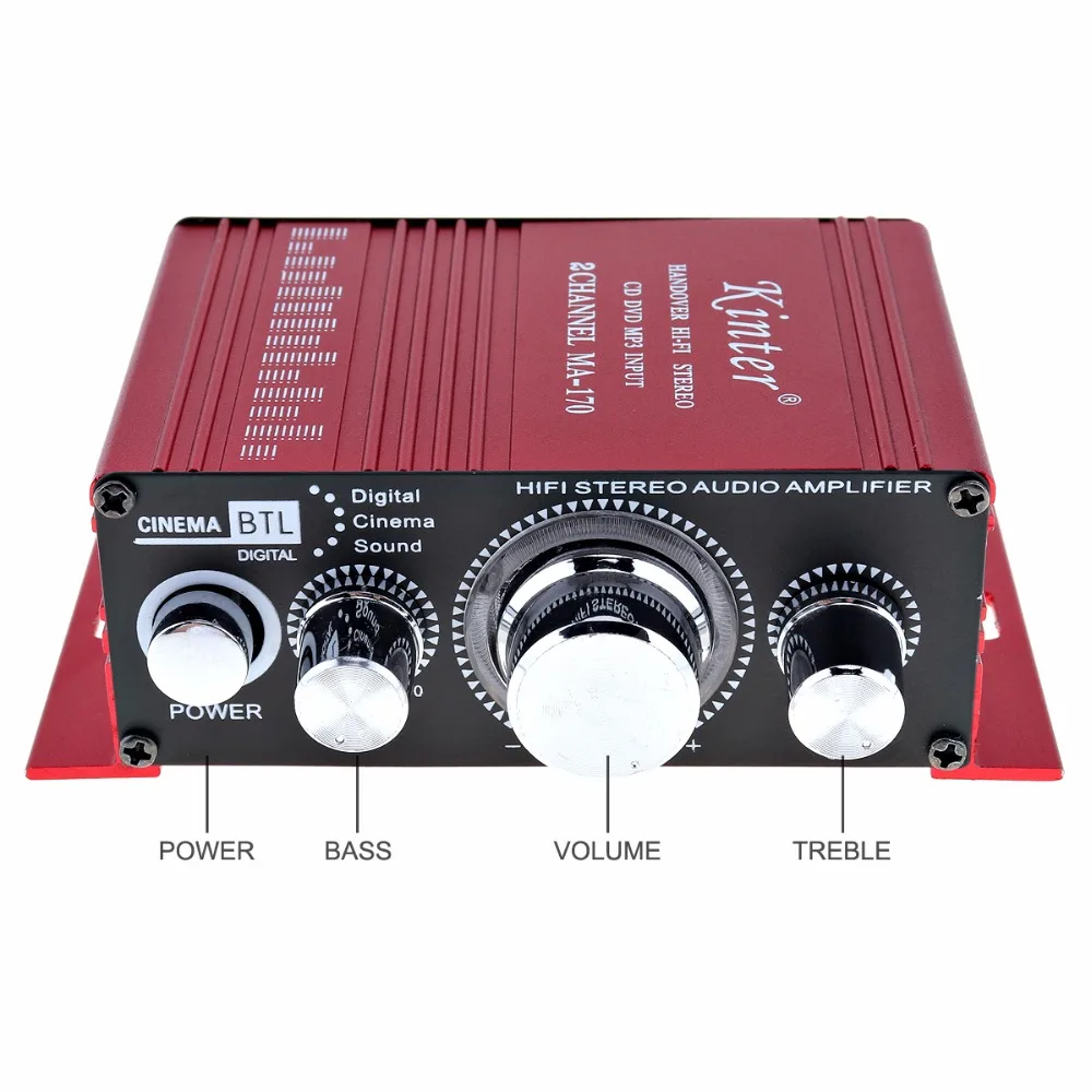 Мини 2CH Hi Fi автомобильный аудио усилитель мощности стерео плеер с поддержкой CD / DVD