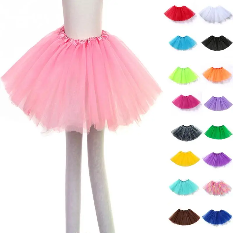 

Midi Long Tulle Skirt American Style Tutu Skirts Baby Girls Petticoat with 3 layers tulle tutu toddler girl chiffon pettiskrit