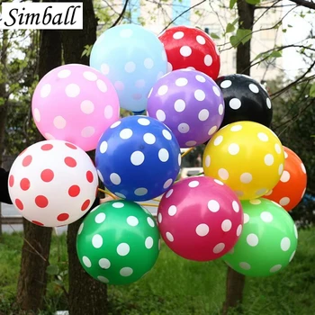 

10pcs/lot 12Inch Latex Polka Dot Balloons Inflatable Romantic Wedding Party Decorating Balloons Children Birthday Party Supplies