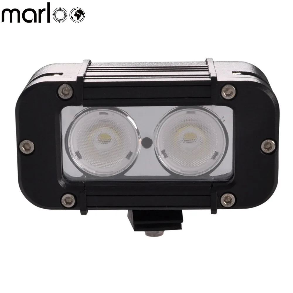 

Marloo 20W Led Work Light Bar 2X10W Spot Driving Lights for Motorcyle Car Offroad Truck 4X4 Jeep (4D)