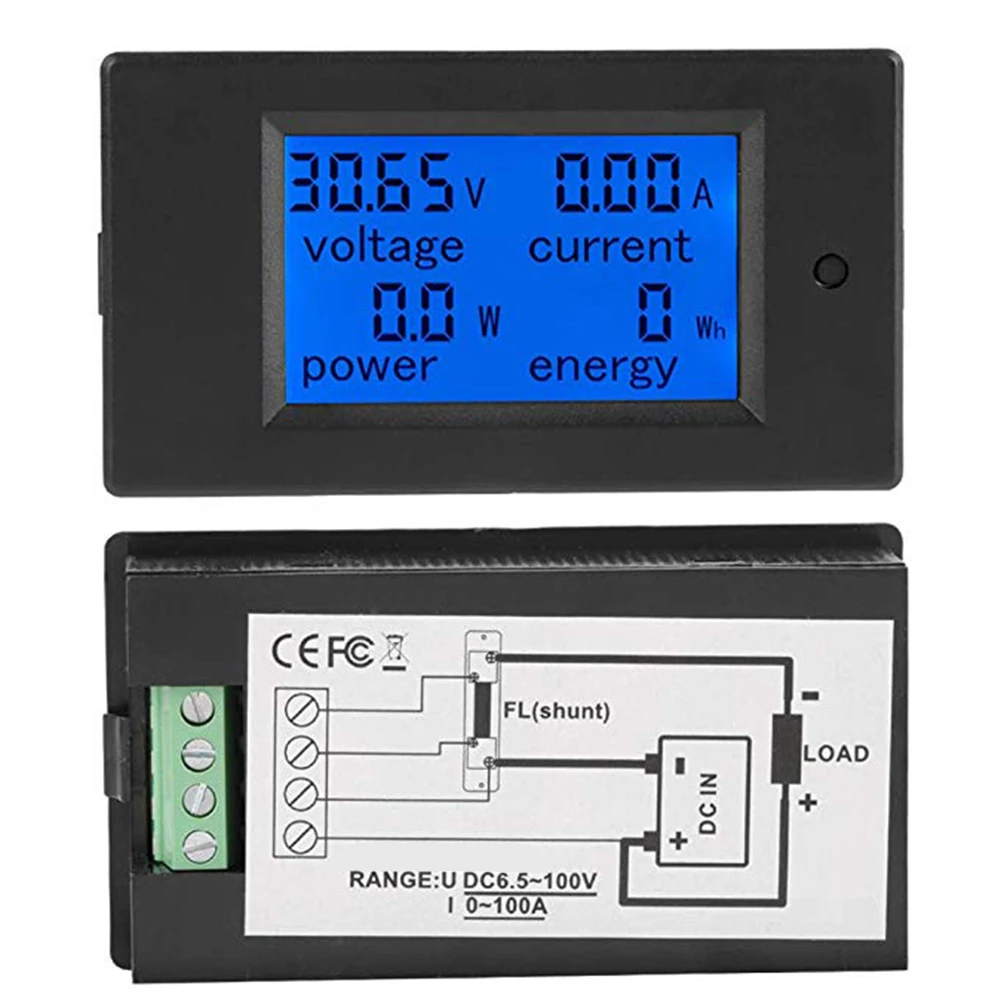 

DC 6.5-100V Volt Current KWh Watt Panel Display Digital Current Voltage Power Meter Ammeter Voltmeter Multimeter