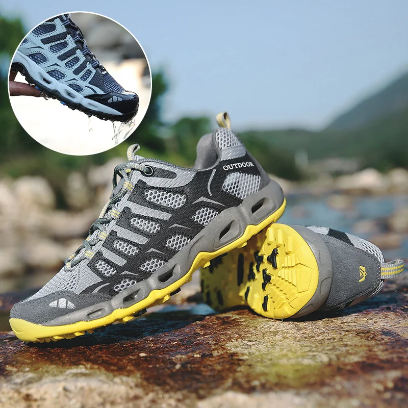 

Unisex Brand Summer Breathable Mesh Can tread water Running Shoes Men Women Soft Shock Absorbing Joggers Air Walking Shoes
