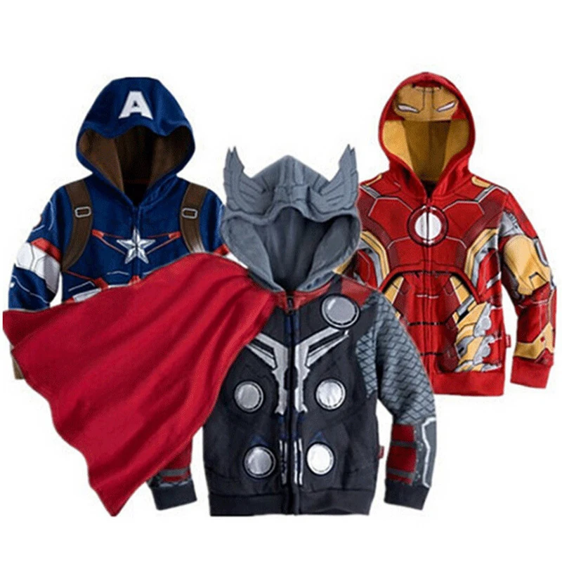 

Children's spring and autumn coat European and American fashion boy hooded jacket Cartoon iron man coat baby boy's clothes 2-7y