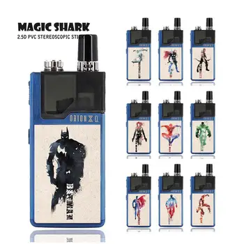 

Magic Shark Marvel DC Batman Superman Spider Man Iron Man Captain American Case Sticker Back Film Skin for Lost Vape Orion