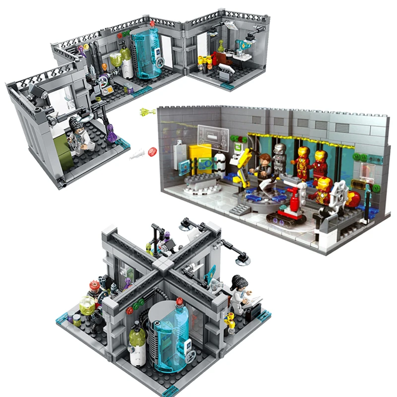 

Iron Man Lab Marvel Avengers Super Heroes Monster Fighters Building Block SD9606 SY305Figure Brick Toy LegoINGlys 76018 21304