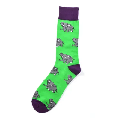 Брендовые мужские носки в стиле Харадзюку, в стиле хип-хоп, из чесаного хлопка, цветные, веселые, веселые, космонавты и ракеты, Акула, теплые носки, мужские носки, рождественские подарки - Цвет: Elephant