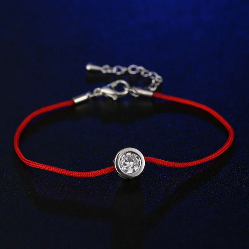 ISINYEE модный браслет с красной нитью, маленький кубический цирконий CZ минималистские браслеты для женщин, ювелирные изделия из кристаллов ручной работы