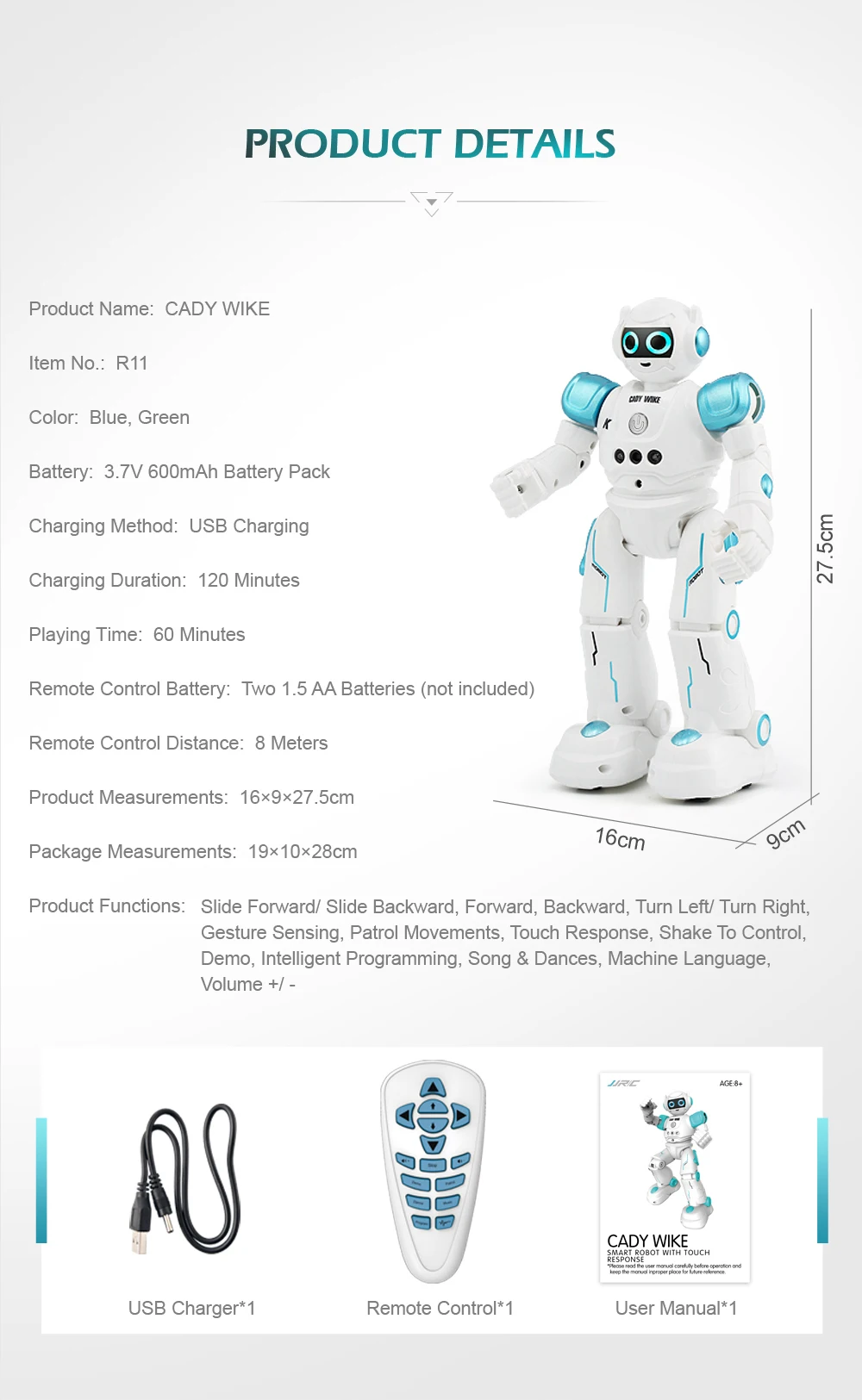 JJRC R11 RC Robot Toy with Gesture Sensing and Programming