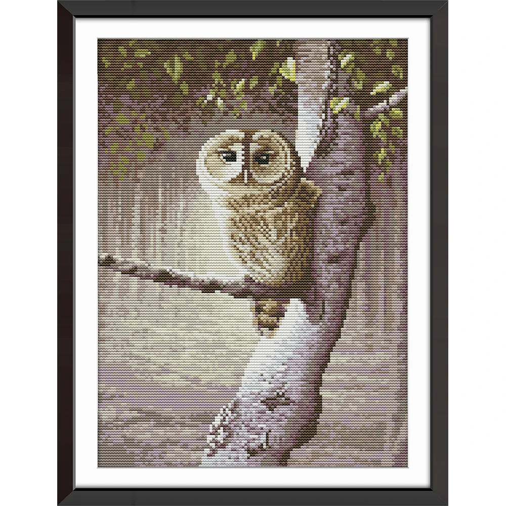 Joy Sunday Owl 8 Chinese Cross Stitch Kits Ecological Cotton Clear Stamped Printed 14 11CT DIY Gift Wedding Decoration For Home | Дом и сад
