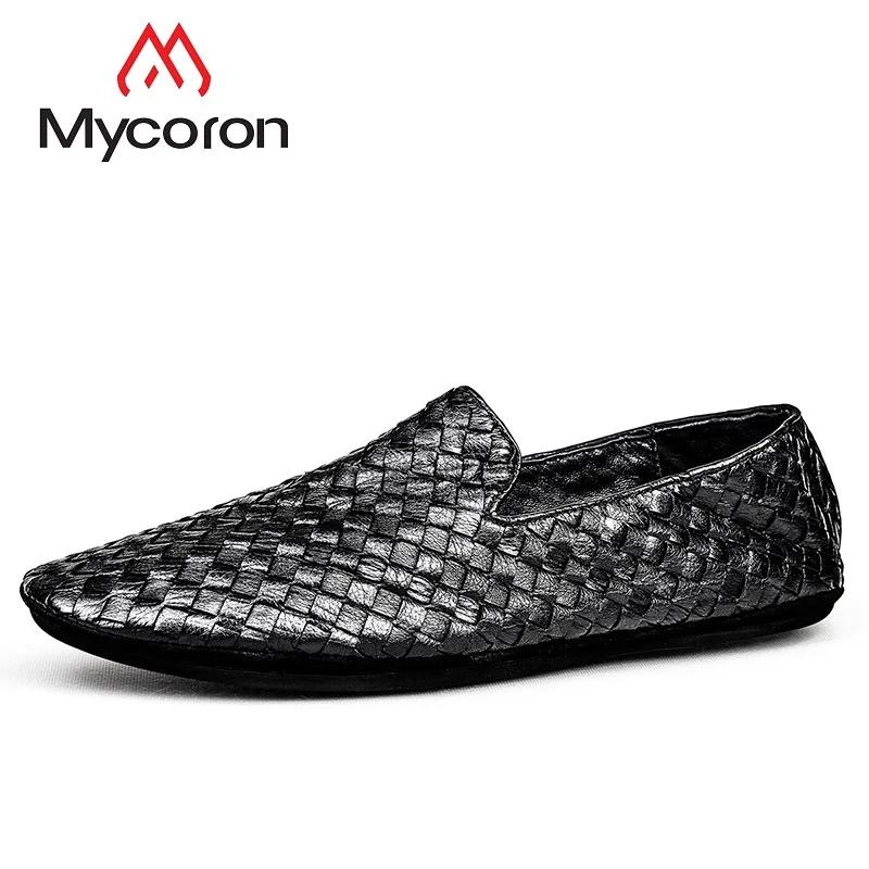 

MYCORON Genuine Leather Men Casual Boots Designer Breathable Spring Luxury Fashion Handmade Driving Men Shoes Sepatu Pria