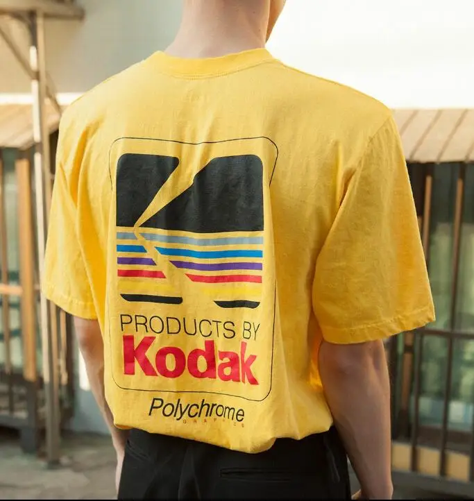 2018 Летняя мужская и женская футболка в Корейском стиле ретро свободная Kodak с
