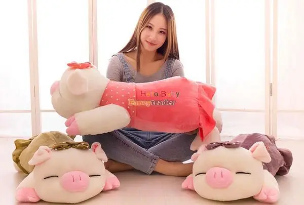 

Fancytrader Big Large Giant Plush Stuffed Sleep Emoji Pillow Pig Pet Toy 90cm Lovely Angel Pig Christmas Doll Hot Sale