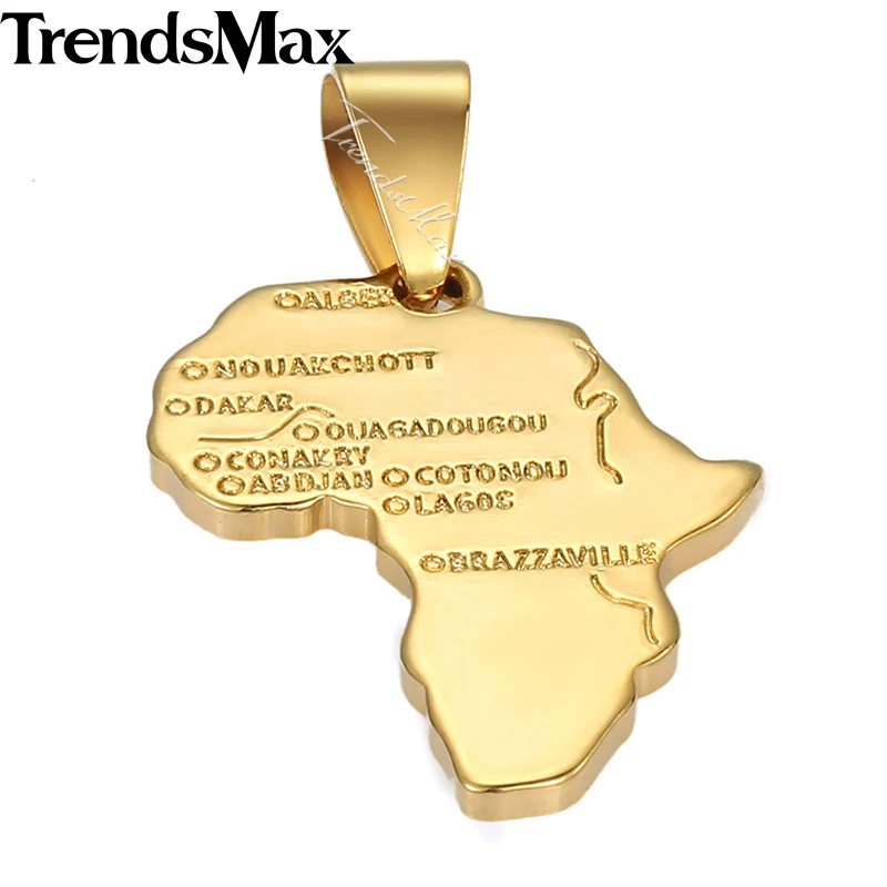 

Dropshipping 2018 Africa Map Pendant Necklace for Women Men Gold Color Ethiopian Jewelry Wholesale Hip Hop Jewelry Gifts GP56A