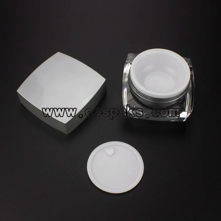 Design de Embalagem Quadrado Plástico Frascos Cosméticos Atacado Cosmética Barato Acrílico Recipientes Vazios 50 Pçs Ja50 15g 3 High Quality Beleza e saúde