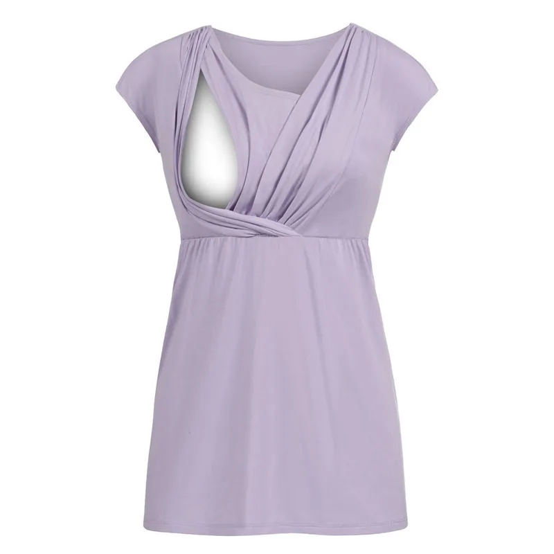 Pregnancy Nursing Tops Short Sleeve Maternity Breastfeeding Tees Feeding T-shirts Clothes For Pregnant Women Maternity Clothing