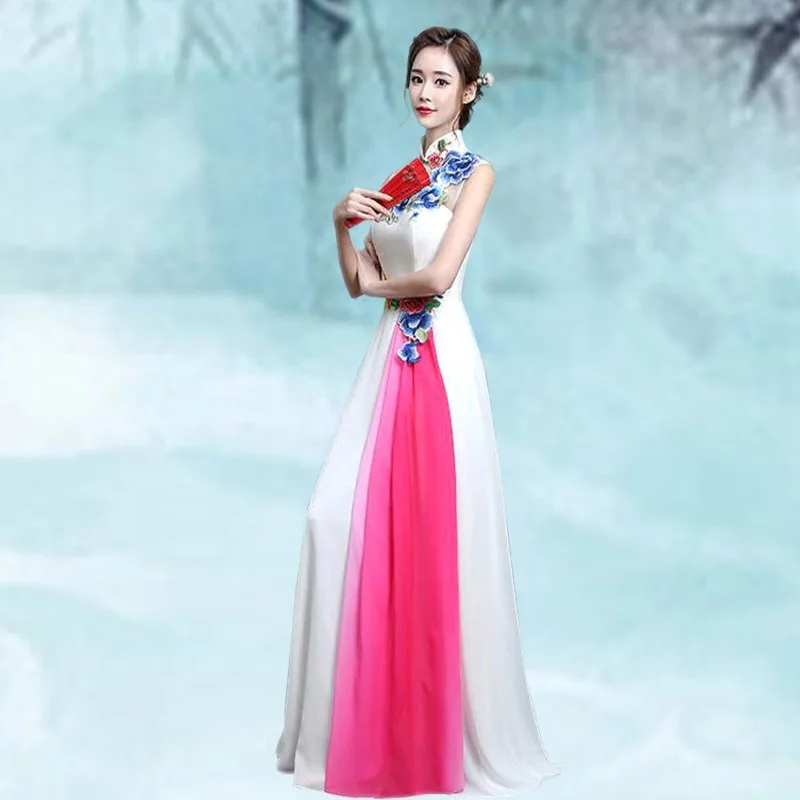 White Cheongsam Women Traditional Dress Sexy Wedding Qipao