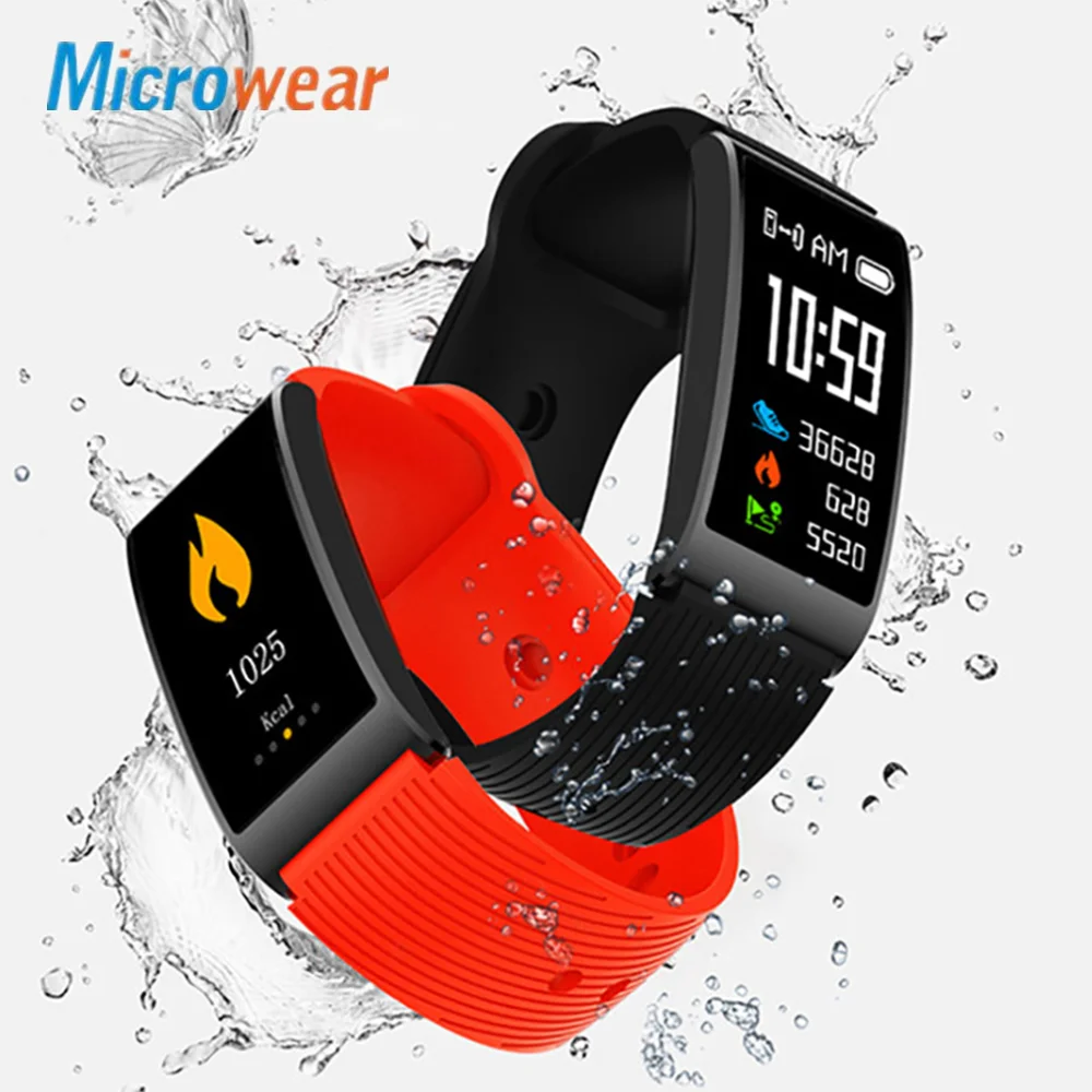 

Microwear X3 Smart Bracelet Blood Pressure Measure Heart Rate Monitor Silicone Band Wristband IP68 Waterproof Fitness Watch