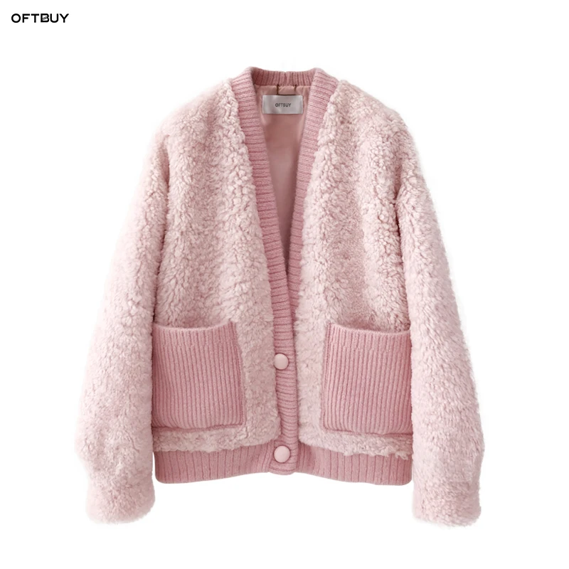 OFTBUY 2019 пальто с натуральным мехом зимняя куртка Женская парка натуральный мех