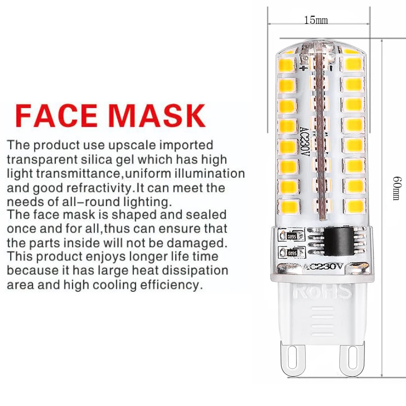 G9 LED Bulbs 4W size