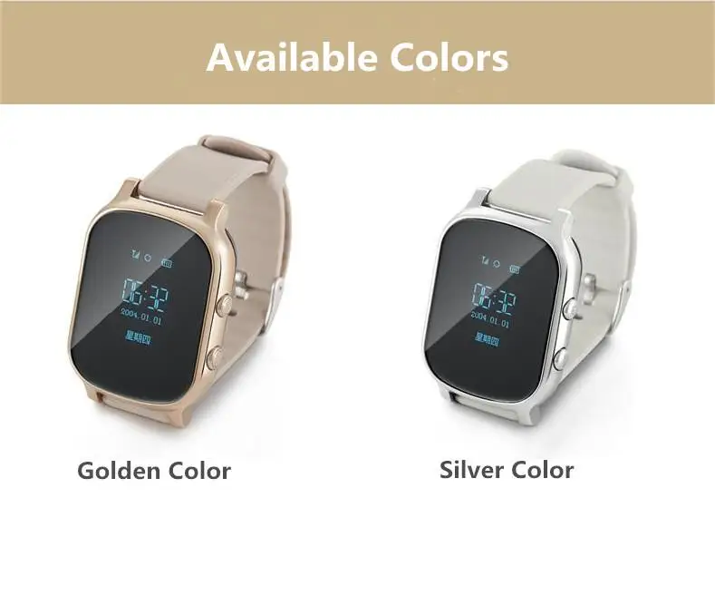 

Hot Kids GSM GPS Tracker SIM For Children Kid Elder Smart Watch Phone T58 Children Elderly SOS Locator Watch for iOS Android