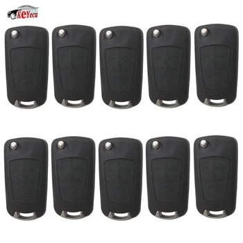 

KEYECU 10 Pcs/lot New Replacement Shell Modified Flip Folding Key Shell Case Fob 3 Button for Opel Celta Prisma Corsa Monza