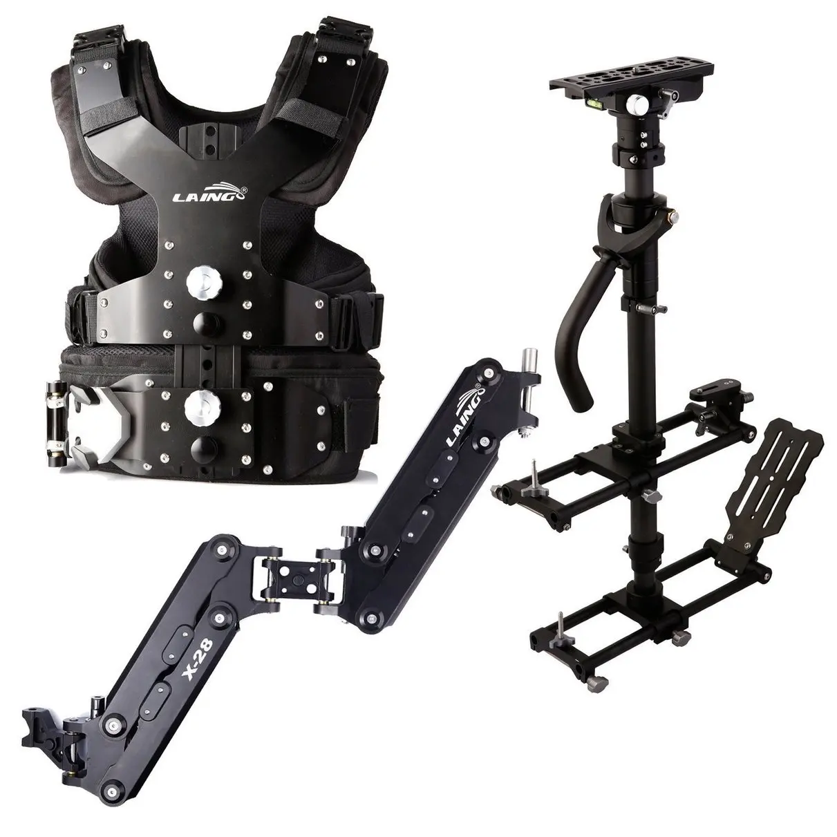 

Laing M30PII M30P II loads 4.5-15kg Consists of B10 Camera Stabilizer Sled, V4 Vest, X-28 Arm for Video DSLR