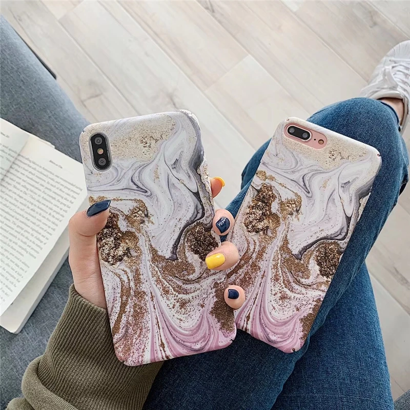 

Luxury Ink Marble Case for Funda iPhone 7 Ultra-Thin Hard PC Back Cover for iPhone XR XS MAX 6 6S 8 7 Plus Coque for Men Women