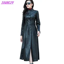 Кожаные женские куртки Весна Осень Высокое качество овечья кожа пальто плюс размер 4XL натуральная кожа Длинные куртки IOQRCJV H454