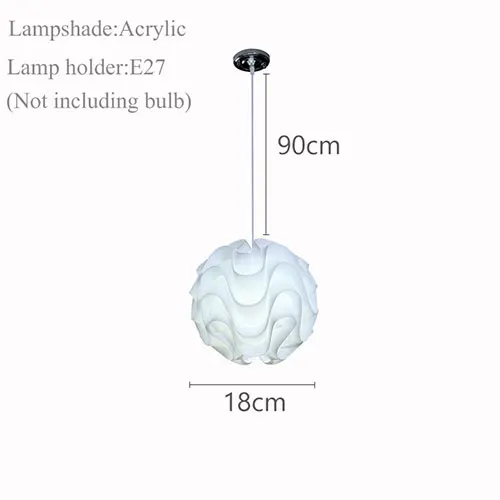 Nordic подвесные потолочные светильники акриловый шар Скандинавская лампа кружится голова Лофт; японский стиль; стиль люстра выше таблице веревка лампа - Цвет корпуса: 18cm