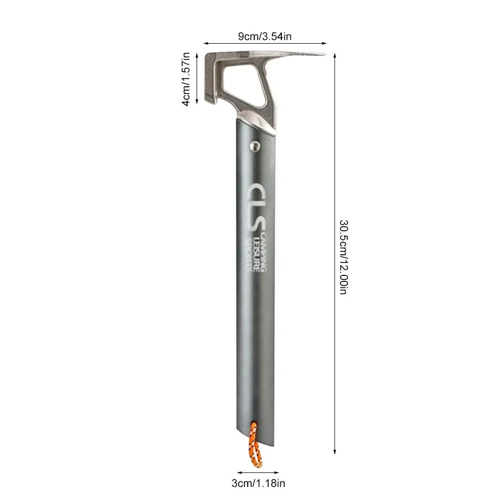 Stainless Steel Tent Hammer Camping Hiking Ultra Light Tent Nail Aluminum Hammer Tool Nail Puller Outdoor Peg Tent Accessories