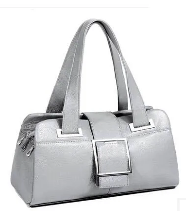 Высококачественная Брендовая женская сумка из натуральной кожи, роскошная женская сумка высокого качества, женские модные сумки, женские сумки известных брендов - Цвет: Gray L