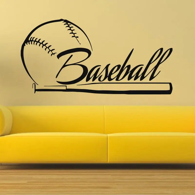 DCTAL Baseball Car Windows Sticker Sports Decal Posters Vinyl Wall Decals Pegatina Decor Mural Baseball Sticker