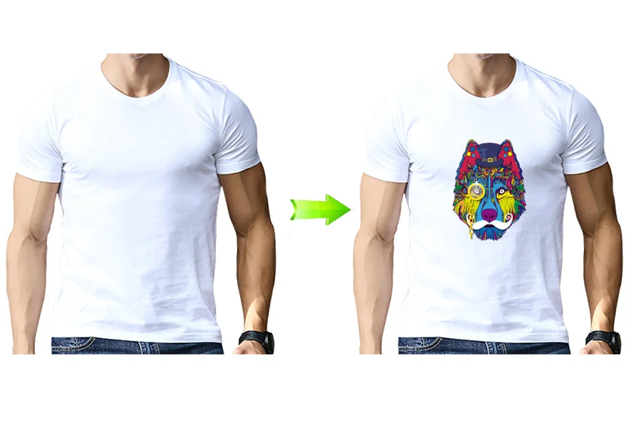 2Patches A-level Washable Heat Transfer Iron Stickers Wolf Patch Decoration Appliques for Clothes T-shirt 25x18.2cm