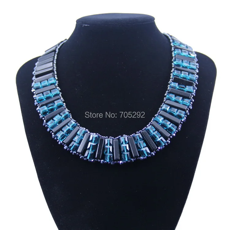 

Newest Fashion Brand Crystal Beads Choker Statement Necklace for Women