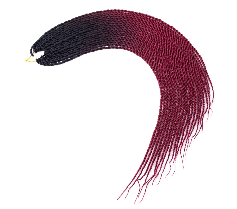 Предварительно скрученные вязанные крючком синтетические волосы для наращивания Омбре высокотемпературное волокно вязанные косички Сенегальские скрученные волосы 2" 25 прядей
