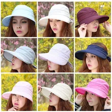 2017 New Summer Fashion Korean Style Bowknot Big Visor Cap Color Matching Beach Sun Hat For Women -MX8