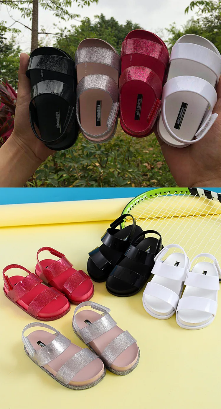 Mini Melissa/Новинка года; босоножки для девочек ярких цветов; Летняя обувь; Прозрачные Пляжные сандалии; детские сандалии; детская обувь Melissa; 15-19 см