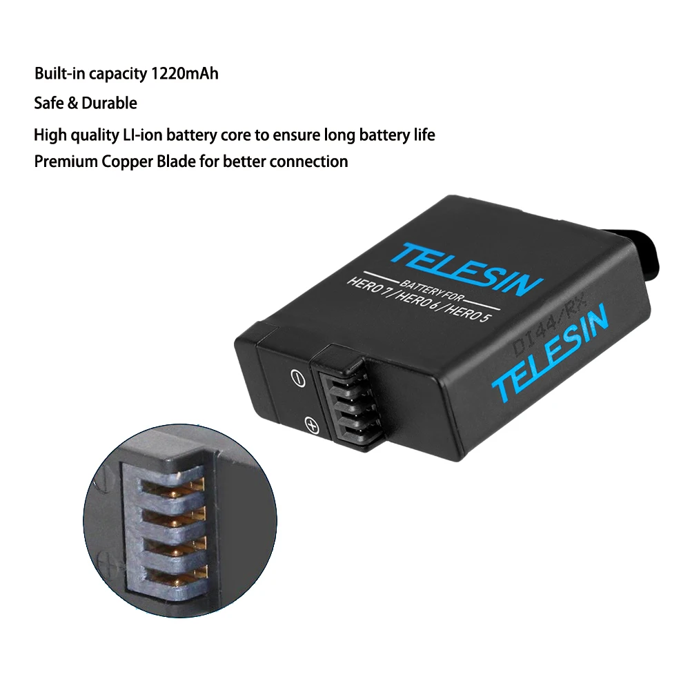 TELESIN-3-Slots-LED-Battery-Charger-Charging-Storage-Box-+3-Battery-Pack-+-Type-C-Cable-for-GoPro-Hero-5-6-7-Camera-Accessories-7