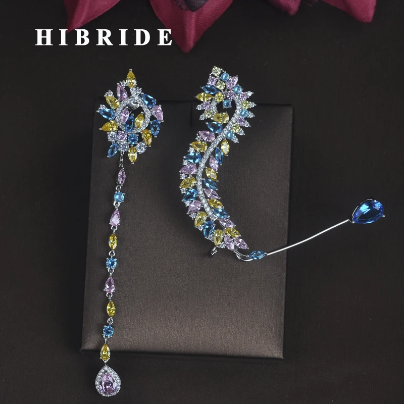 HIBRIDE New Unique Design Women Bride Party Show Drop Earrings Fashion Jewelry Brincos Pendientes Boucle d
