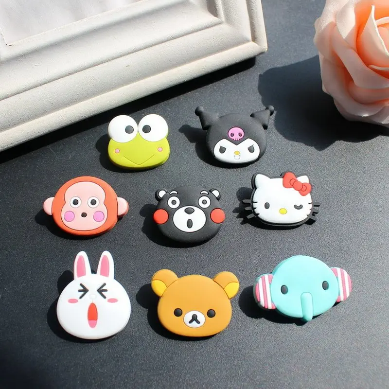 

8 PCS Frog Bear Monkey Animal rabbit Soft Flat back PVC figures DIY Gadgets Fit Bracelets Shoe Charms phone case hair bow