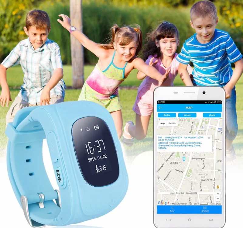 Spy GSM Smart Phone Watch Children Kid Wristwatch Q50 GPS Locator Tracker Bracelet Child Anti-Lost Smartwatch For Apple Android
